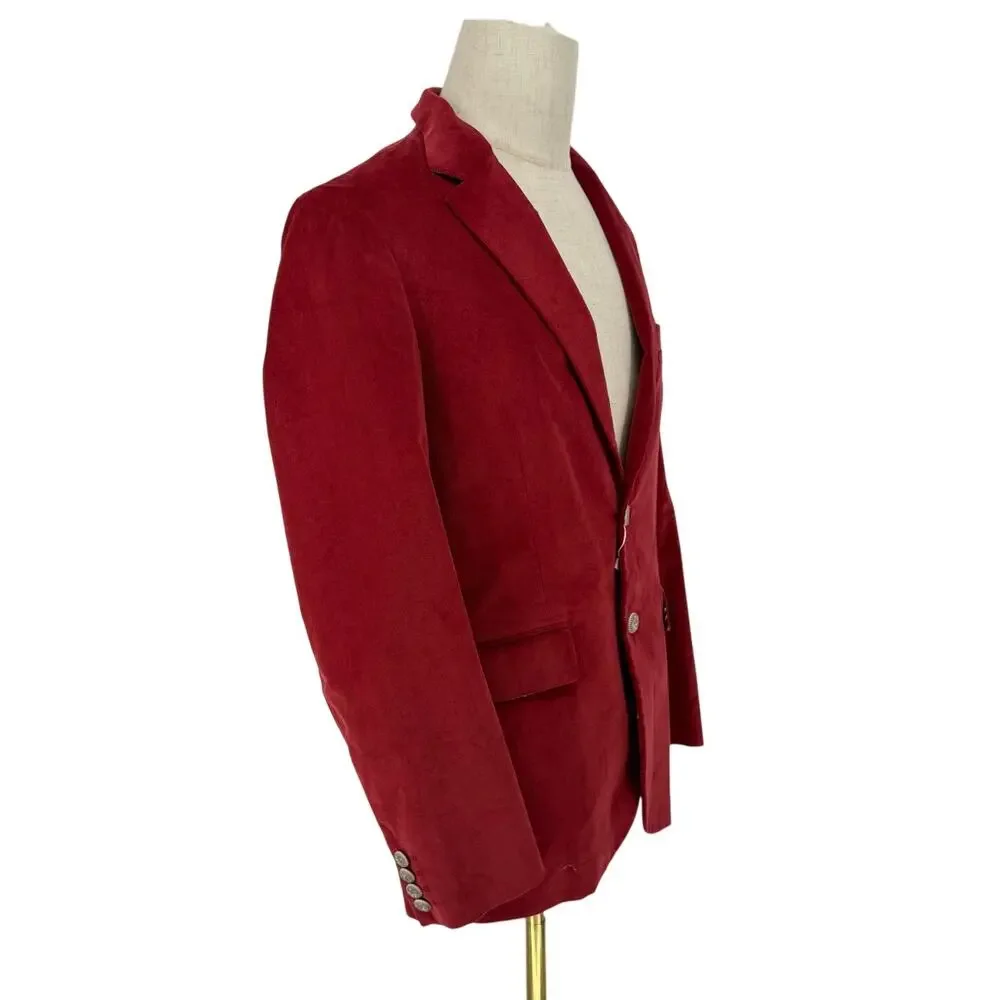 Robert Graham Casual Two Button Red Corduroy Sport Coat Blazer Jacket Size 40